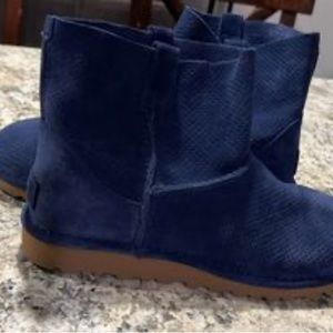 Navy Blue Suede UGG booties